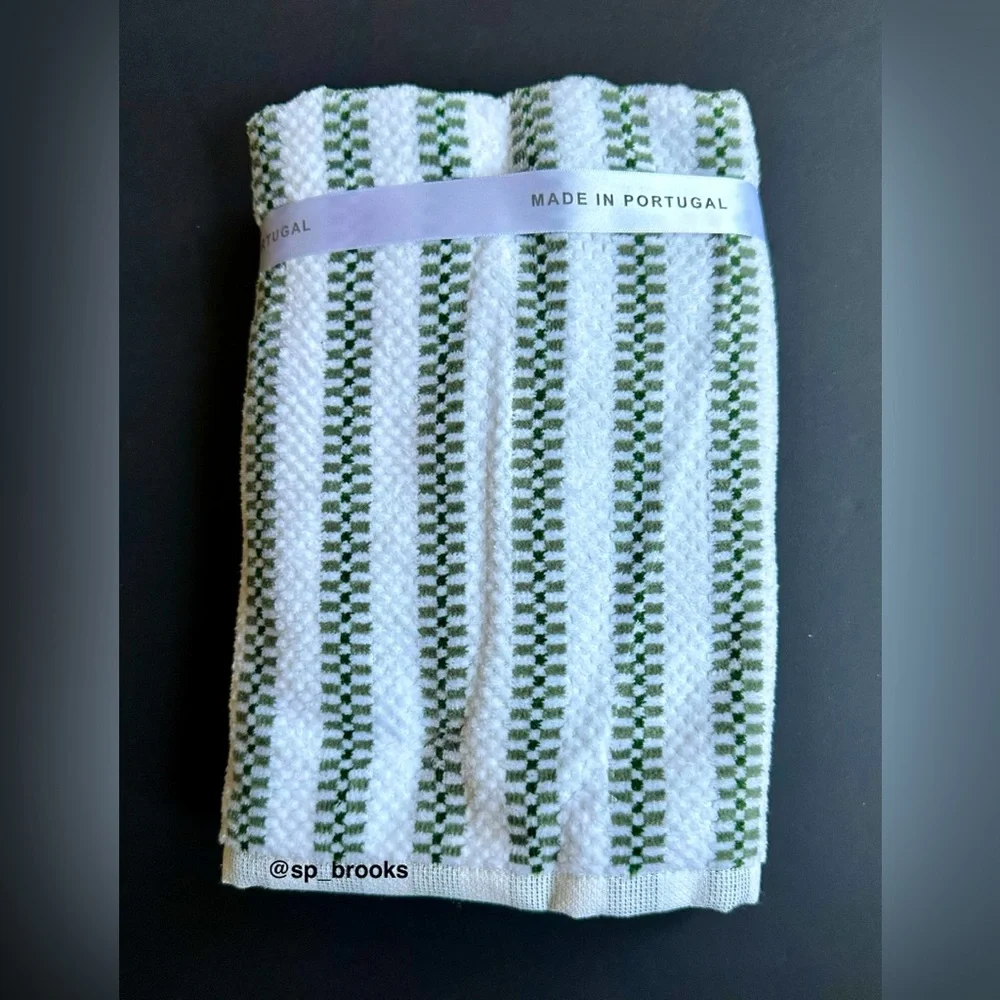 🎁6PC FELPINTER Bath Towel Set - Green and White, Super Soft & Absorbent